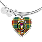 Scotstee Shop - Scotstee Shop Buchanan Old Sett Clan Scotland Tartan Plaid Charm Bracelet Bangle Heart Jewelry Gift For Women
