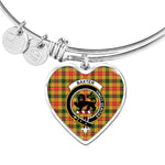 Scotstee Shop - Scotstee Shop Baxter Clan Scotland Tartan Plaid Charm Bracelet Bangle Heart Jewelry Gift For Women