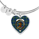 Scotstee Shop - Scotstee Shop Baird Ancient Clan Scotland Tartan Plaid Charm Bracelet Bangle Heart Jewelry Gift For Women