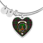 Scotstee Shop - Scotstee Shop Crosbie Clan Scotland Tartan Plaid Charm Bracelet Bangle Heart Jewelry Gift For Women