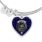 Scotstee Shop - Scotstee Shop Crichton Clan Scotland Tartan Plaid Charm Bracelet Bangle Heart Jewelry Gift For Women