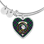 Scotstee Shop - Scotstee Shop Calder Clan Scotland Tartan Plaid Charm Bracelet Bangle Heart Jewelry Gift For Women