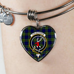 Scotstee Shop - Scotstee Shop Colquhoun Modern Clan Scotland Tartan Plaid Charm Bracelet Bangle Heart Jewelry Gift For Women