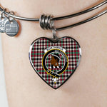 Scotstee Shop - Scotstee Shop Borthwick Ancient Clan Scotland Tartan Plaid Charm Bracelet Bangle Heart Jewelry Gift For Women