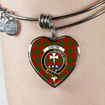 Scotstee Shop - Scotstee Shop Cheyne Clan Scotland Tartan Plaid Charm Bracelet Bangle Heart Jewelry Gift For Women