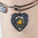 Scotstee Shop - Scotstee Shop Campbell Argyll Modern Clan Scotland Tartan Plaid Charm Bracelet Bangle Heart Jewelry Gift For Women