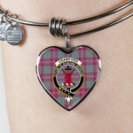 Scotstee Shop - Scotstee Shop Crawford Ancient Clan Scotland Tartan Plaid Charm Bracelet Bangle Heart Jewelry Gift For Women