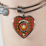 Scotstee Shop - Scotstee Shop Carruthers Clan Scotland Tartan Plaid Charm Bracelet Bangle Heart Jewelry Gift For Women