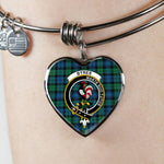 Scotstee Shop - Scotstee Shop Blackwatch Ancient Clan Scotland Tartan Plaid Charm Bracelet Bangle Heart Jewelry Gift For Women