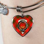 Scotstee Shop - Scotstee Shop Cameron Red Clan Scotland Tartan Plaid Charm Bracelet Bangle Heart Jewelry Gift For Women