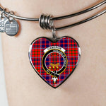 Scotstee Shop - Scotstee Shop Cameron Of Lochiel Modern Clan Scotland Tartan Plaid Charm Bracelet Bangle Heart Jewelry Gift For Women
