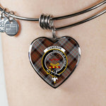 Scotstee Shop - Scotstee Shop Cameron Of Erracht Weathered Clan Scotland Tartan Plaid Charm Bracelet Bangle Heart Jewelry Gift For Women