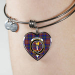 Scotstee Shop - Scotstee Shop Chisholm Hunting Modern Clan Scotland Tartan Plaid Charm Bracelet Bangle Heart Jewelry Gift For Women