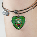 Scotstee Shop - Scotstee Shop Cranstoun Clan Scotland Tartan Plaid Charm Bracelet Bangle Heart Jewelry Gift For Women