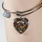 Scotstee Shop - Scotstee Shop Cameron Of Erracht Weathered Clan Scotland Tartan Plaid Charm Bracelet Bangle Heart Jewelry Gift For Women