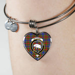 Scotstee Shop - Scotstee Shop Bethune Clan Scotland Tartan Plaid Charm Bracelet Bangle Heart Jewelry Gift For Women