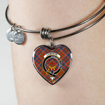 Scotstee Shop - Scotstee Shop Cameron Of Lochiel Ancient Clan Scotland Tartan Plaid Charm Bracelet Bangle Heart Jewelry Gift For Women