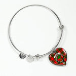 Scotstee Shop - Scotstee Shop Cairns Red Clan Scotland Tartan Plaid Charm Bracelet Bangle Heart Jewelry Gift For Women