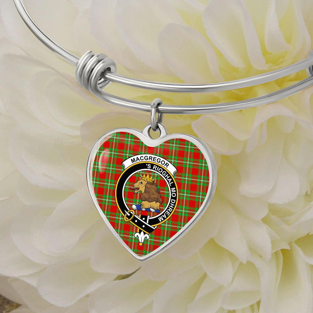 Scotstee Shop - Scotstee Shop Jewelry MacGregor Clan Scotland Tartan Plaid Charm Bracelet Bangle Heart Jewelry Gift For Women