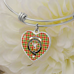 Scotstee Shop - Scotstee Shop Gibson Clan Scotland Tartan Plaid Charm Bracelet Bangle Heart Jewelry Gift For Women, Christmas Gift Jewelry
