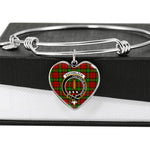 Scotstee Shop - Scotstee Shop Auchinleck Clan Scotland Tartan Plaid Charm Bracelet Bangle Heart Jewelry Gift For Women