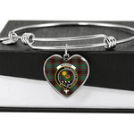 Scotstee Shop - Scotstee Shop Buchan Ancient Clan Scotland Tartan Plaid Charm Bracelet Bangle Heart Jewelry Gift For Women