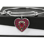 Scotstee Shop - Scotstee Shop Crawford Clan Scotland Tartan Plaid Charm Bracelet Bangle Heart Jewelry Gift For Women