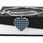 Scotstee Shop - Scotstee Shop Clark Ancient Clan Scotland Tartan Plaid Charm Bracelet Bangle Heart Jewelry Gift For Women