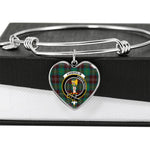 Scotstee Shop - Scotstee Shop Chisholm Hunting Ancient Clan Scotland Tartan Plaid Charm Bracelet Bangle Heart Jewelry Gift For Women