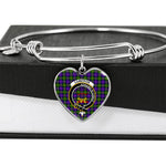Scotstee Shop - Scotstee Shop Cameron Clan Scotland Tartan Plaid Charm Bracelet Bangle Heart Jewelry Gift For Women