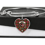 Scotstee Shop - Scotstee Shop Byres Clan Scotland Tartan Plaid Charm Bracelet Bangle Heart Jewelry Gift For Women