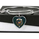 Scotstee Shop - Scotstee Shop Baillie Hunting Clan Scotland Tartan Plaid Charm Bracelet Bangle Heart Jewelry Gift For Women