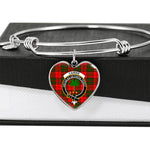 Scotstee Shop - Scotstee Shop Cairns Red Clan Scotland Tartan Plaid Charm Bracelet Bangle Heart Jewelry Gift For Women