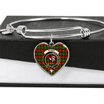 Scotstee Shop - Scotstee Shop Byres Modern Clan Scotland Tartan Plaid Charm Bracelet Bangle Heart Jewelry Gift For Women