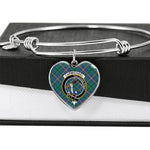 Scotstee Shop - Scotstee Shop Carmichael Ancient Clan Scotland Tartan Plaid Charm Bracelet Bangle Heart Jewelry Gift For Women