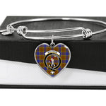 Scotstee Shop - Scotstee Shop Balfour Modern Clan Scotland Tartan Plaid Charm Bracelet Bangle Heart Jewelry Gift For Women