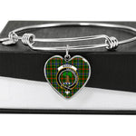 Scotstee Shop - Scotstee Shop Bisset Pattern Clan Scotland Tartan Plaid Charm Bracelet Bangle Heart Jewelry Gift For Women