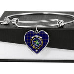 Scotstee Shop - Scotstee Shop Crichton Clan Scotland Tartan Plaid Charm Bracelet Bangle Heart Jewelry Gift For Women