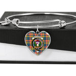 Scotstee Shop - Scotstee Shop Buchanan Ancient Clan Scotland Tartan Plaid Charm Bracelet Bangle Heart Jewelry Gift For Women