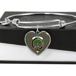 Scotstee Shop - Scotstee Shop Bisset Clan Scotland Tartan Plaid Charm Bracelet Bangle Heart Jewelry Gift For Women
