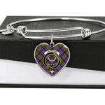 Scotstee Shop - Scotstee Shop Carnegie Ancient Clan Scotland Tartan Plaid Charm Bracelet Bangle Heart Jewelry Gift For Women