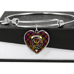 Scotstee Shop - Scotstee Shop Carnegie Modern Clan Scotland Tartan Plaid Charm Bracelet Bangle Heart Jewelry Gift For Women