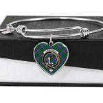 Scotstee Shop - Scotstee Shop Carmichael Clan Scotland Tartan Plaid Charm Bracelet Bangle Heart Jewelry Gift For Women