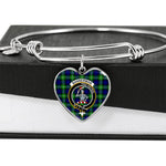 Scotstee Shop - Scotstee Shop Bannerman Clan Scotland Tartan Plaid Charm Bracelet Bangle Heart Jewelry Gift For Women