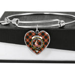 Scotstee Shop - Scotstee Shop Ainslie  Clan Scotland Tartan Plaid Charm Bracelet Bangle Heart Jewelry Gift For Women