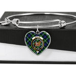 Scotstee Shop - Scotstee Shop Baillie Clan Scotland Tartan Plaid Charm Bracelet Bangle Heart Jewelry Gift For Women