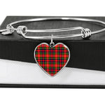 Scotstee Shop - Scotstee Shop Christie Clan Scotland Tartan Plaid Charm Bracelet Bangle Heart Jewelry Gift For Women