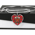 Scotstee Shop - Scotstee Shop Binning Clan Scotland Tartan Plaid Charm Bracelet Bangle Heart Jewelry Gift For Women