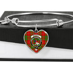 Scotstee Shop - Scotstee Shop Burnett Ancient Clan Scotland Tartan Plaid Charm Bracelet Bangle Heart Jewelry Gift For Women