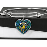 Scotstee Shop - Scotstee Shop Campbell Of Cawdor Ancient Clan Scotland Tartan Plaid Charm Bracelet Bangle Heart Jewelry Gift For Women